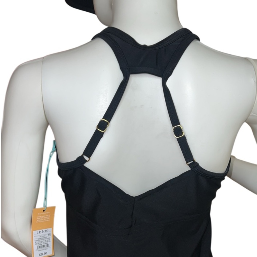 Kona Sol Tankini Elegant Black Swimwear Size 12-14 (L) Adjustable Straps - Picture 3 of 14